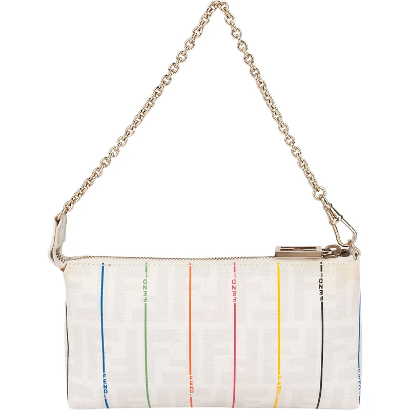 Monogram FF Zucca Pequin Rainbow Striped Pochette Accessoires Handbag