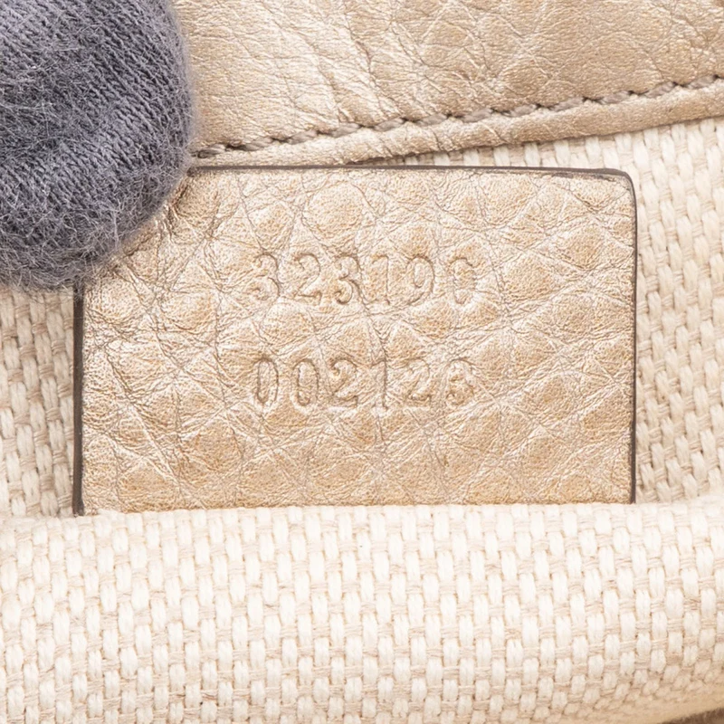 Gucci Pebbled Metallic Leather Soho Mini Saddle Chain Crossbody Bag