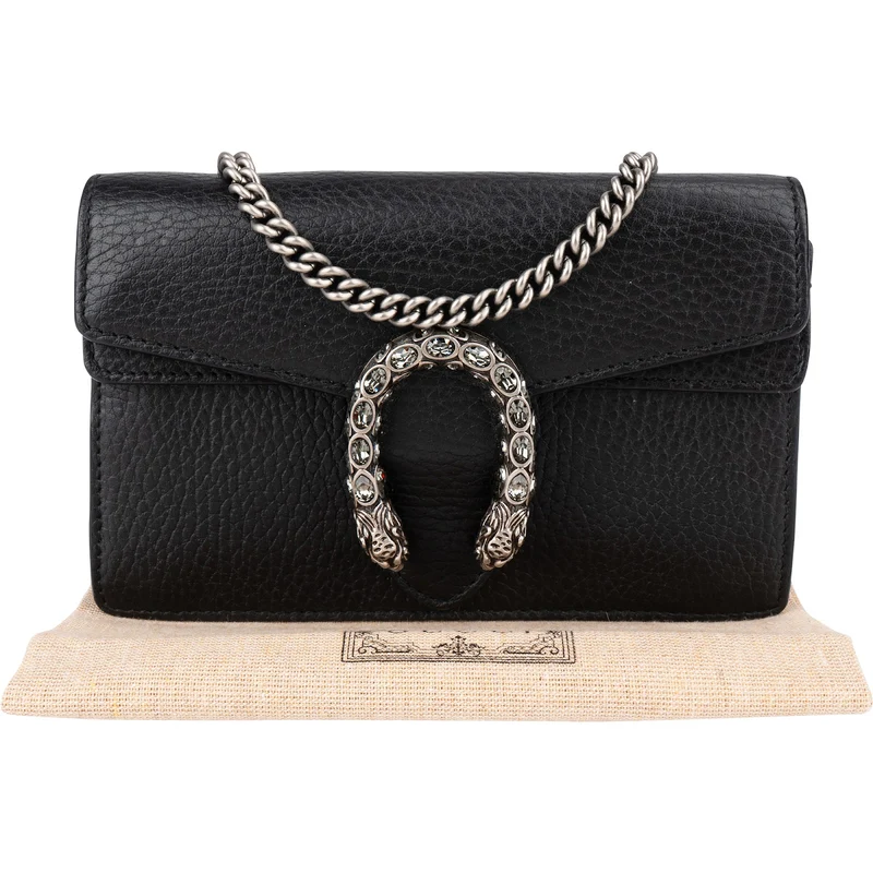 Gucci Grained Leather Dionysus Super Mini Crossbody Bag