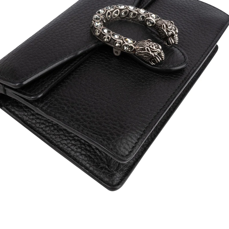 Gucci Grained Leather Dionysus Super Mini Crossbody Bag