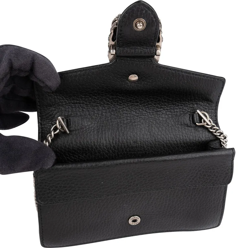 Gucci Grained Leather Dionysus Super Mini Crossbody Bag