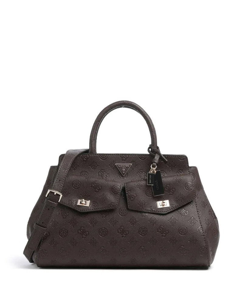 Guess Blake Large Handtasche brown logo