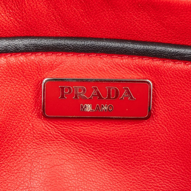 Prada Studded Soft Calf Leather Mini Camera Crossbody Bag
