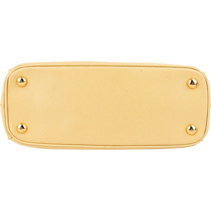 Prada Yellow Saffiano Leather Small Galleria Handbag