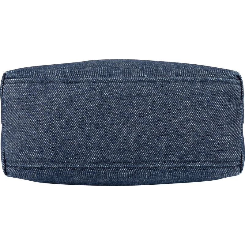 Prada Blue Denim Brown Leather D-Ring Shoulder Bag