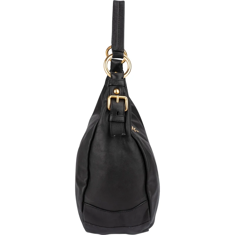 Prada Black Calfskin Leather Hobo Shoulder Bag