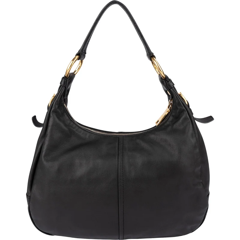 Prada Black Calfskin Leather Hobo Shoulder Bag