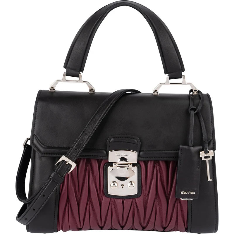 Miu Miu Matelassé Bicolor Nappa Leather Confidential Coffer Handbag
