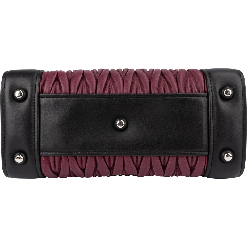 Miu Miu Matelassé Bicolor Nappa Leather Confidential Coffer Handbag