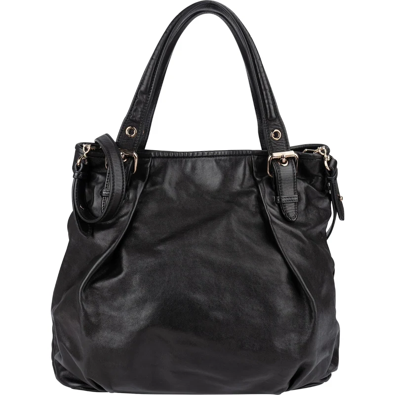 Miu Miu Noir Calfskin Coffer Pocket Tote Shoulder Bag