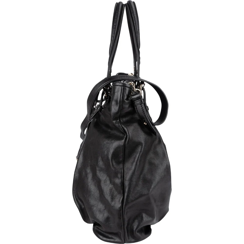 Miu Miu Noir Calfskin Coffer Pocket Tote Shoulder Bag