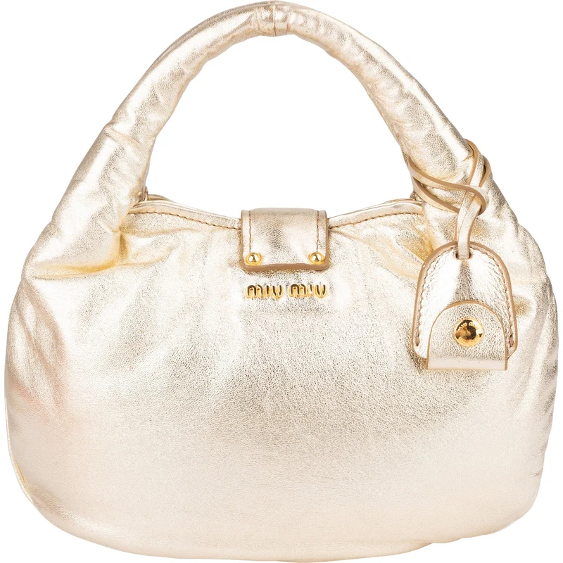 Miu Miu Soft Golden Vitello Shine Leather Small Coffer Handbag