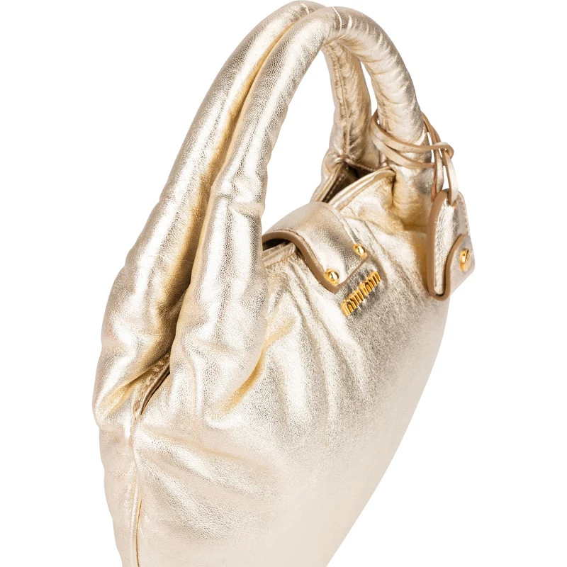 Miu Miu Soft Golden Vitello Shine Leather Small Coffer Handbag