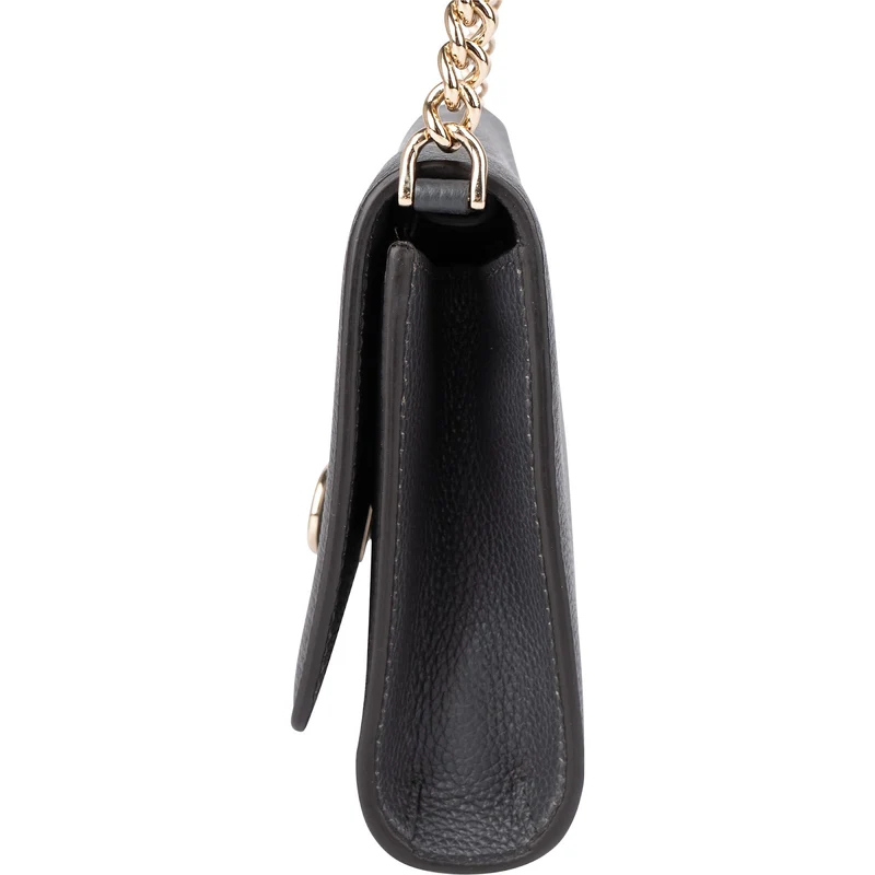 Salvatore Ferragamo Pebbled Leather Gancini Wallet On Chain Crossbody Bag
