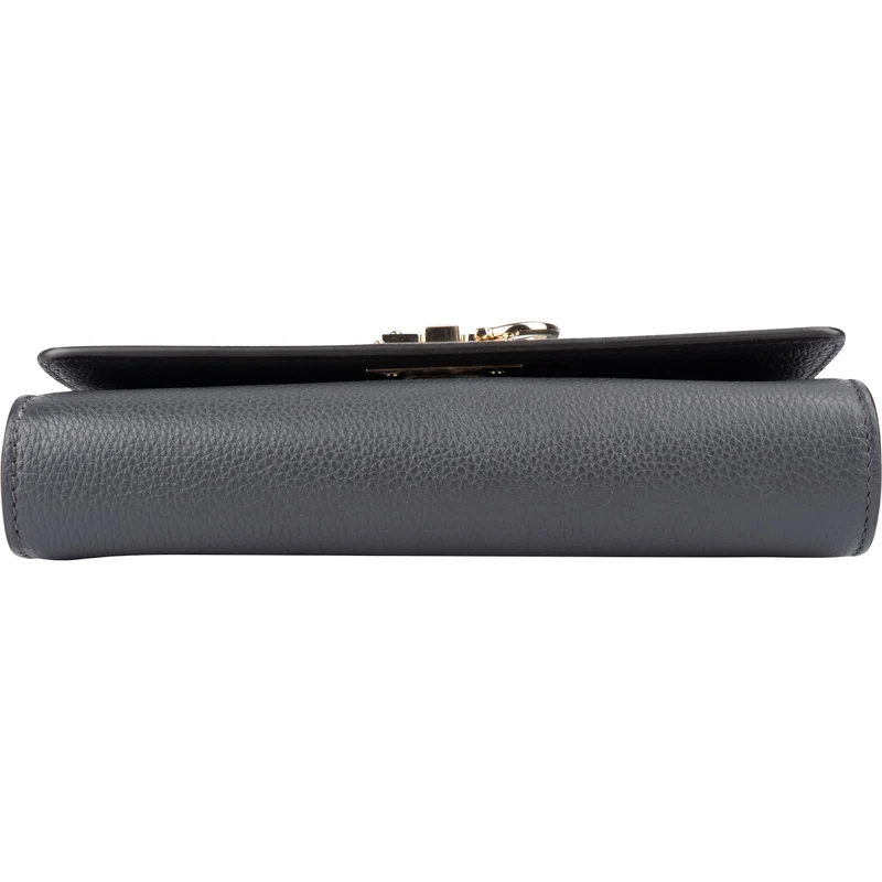 Salvatore Ferragamo Pebbled Leather Gancini Wallet On Chain Crossbody Bag