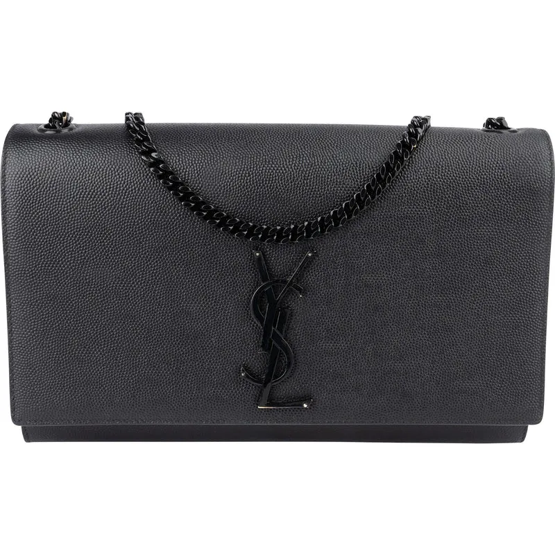 Saint Laurent Grain De Poudre Embossed Leather Kate Chain Crossbody Bag