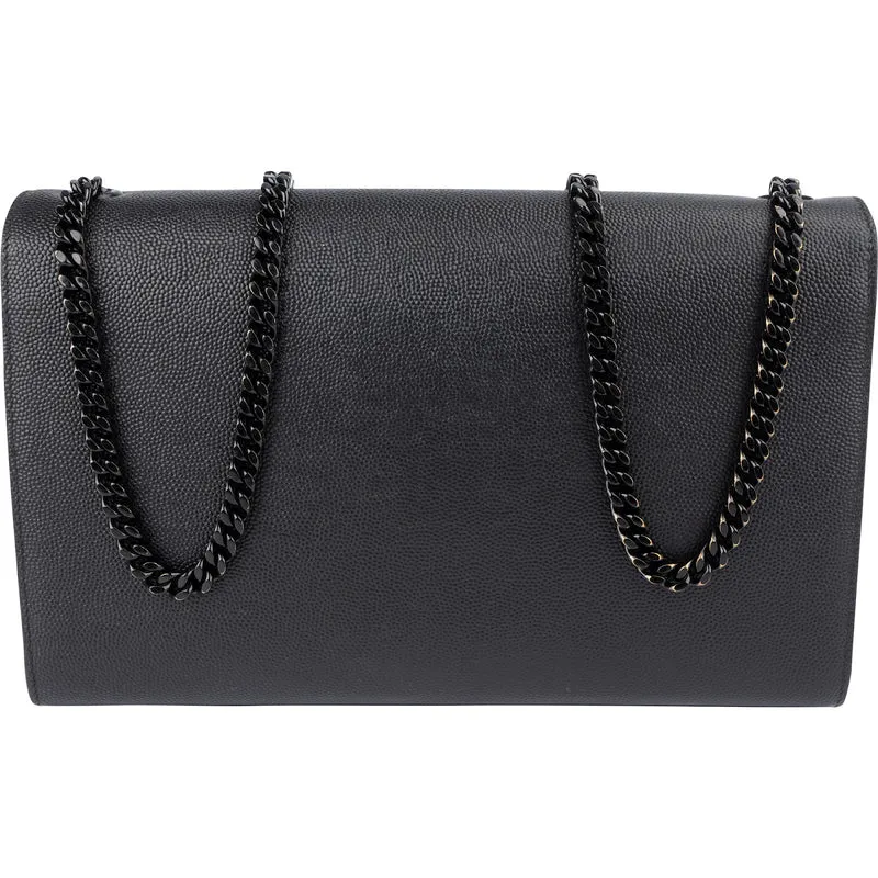 Saint Laurent Grain De Poudre Embossed Leather Kate Chain Crossbody Bag