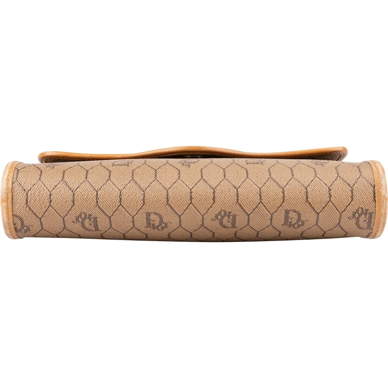 Christian Dior Vintage Honeycomb Monogram Canvas Flap Crossbody Bag