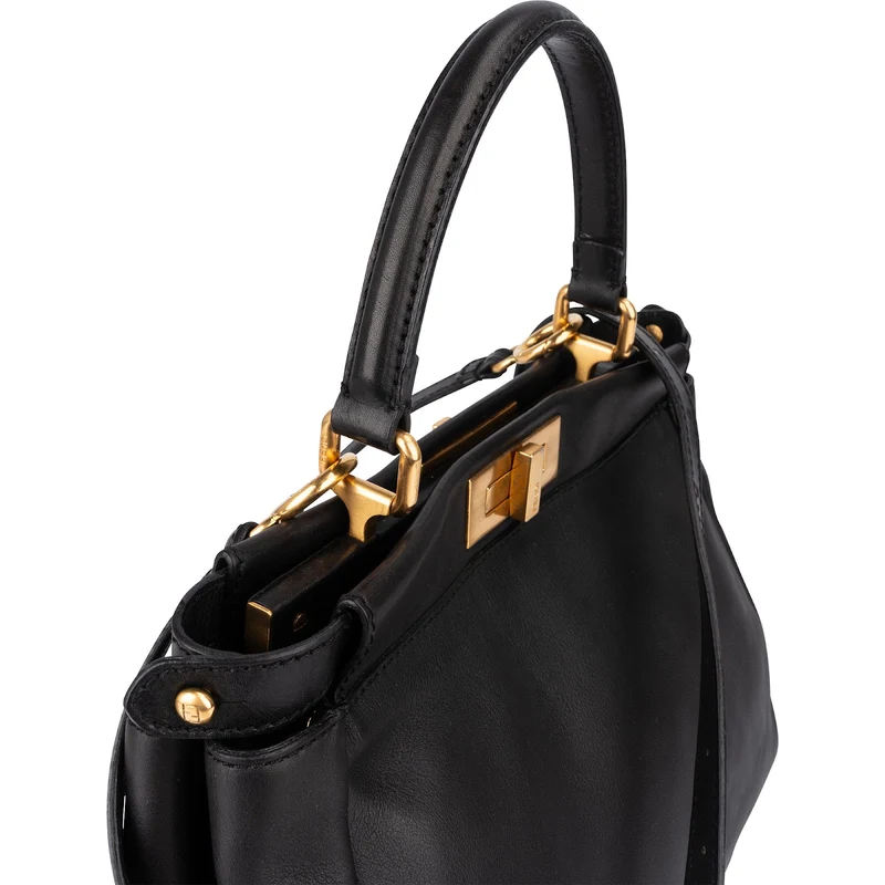 Fendi Black Calfskin Peekaboo Handbag