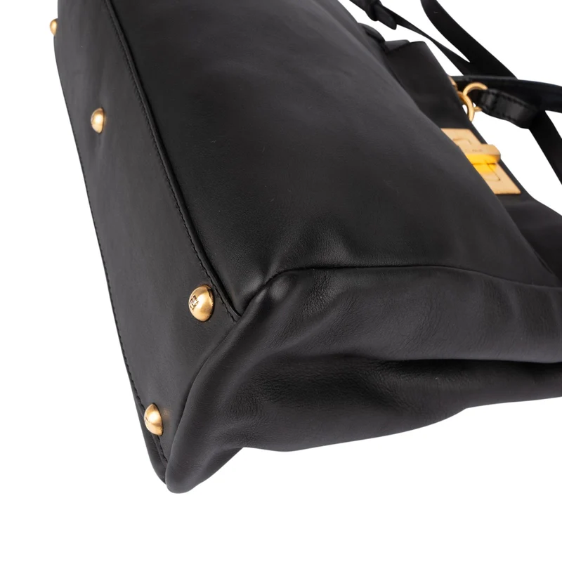 Fendi Black Calfskin Peekaboo Handbag