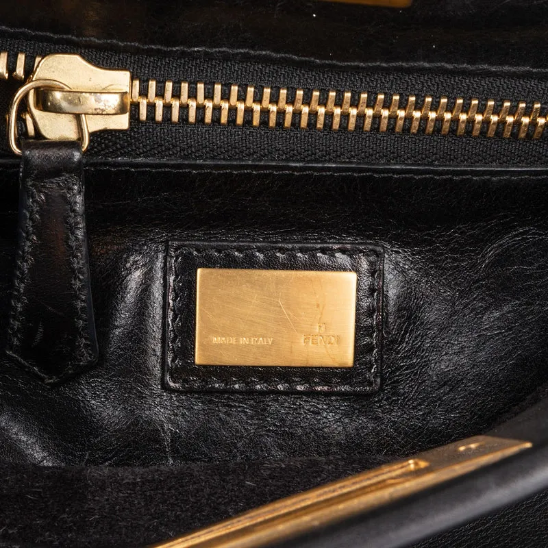Fendi Black Calfskin Peekaboo Handbag