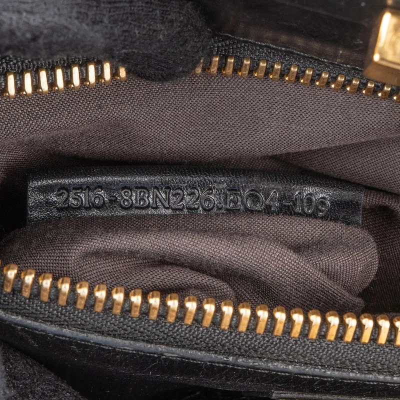 Fendi Black Calfskin Peekaboo Handbag