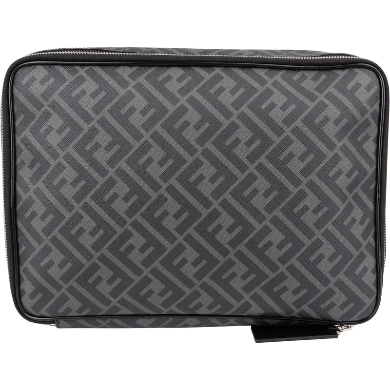 Fendi Monogram FF Canvas Pouch Accessoires Case Clutch