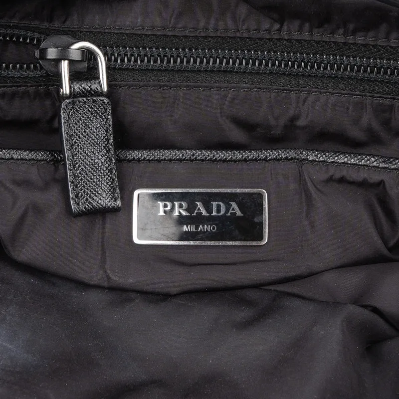 Prada Tessuto Stampato Rose Monogram Tote Shoulder Bag