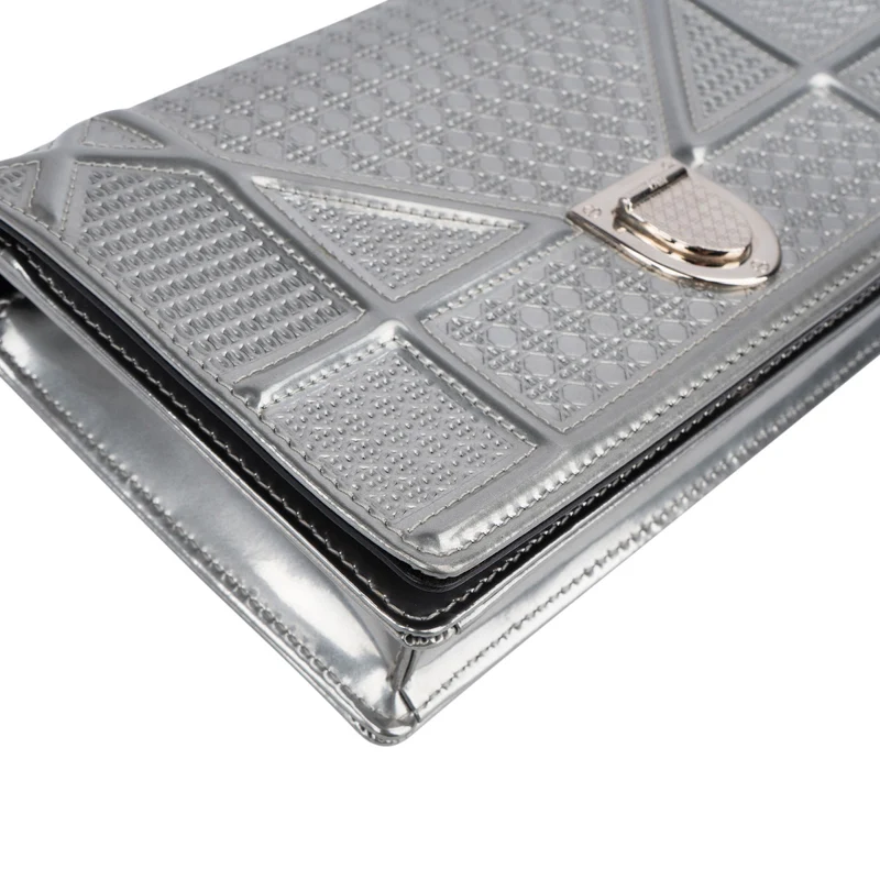 Christian Dior Metallic Patent Leather Diorama Flap Crossbody Bag