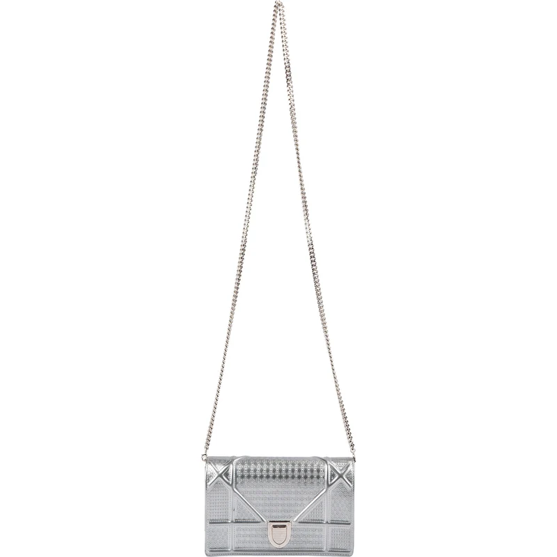 Christian Dior Metallic Patent Leather Diorama Flap Crossbody Bag