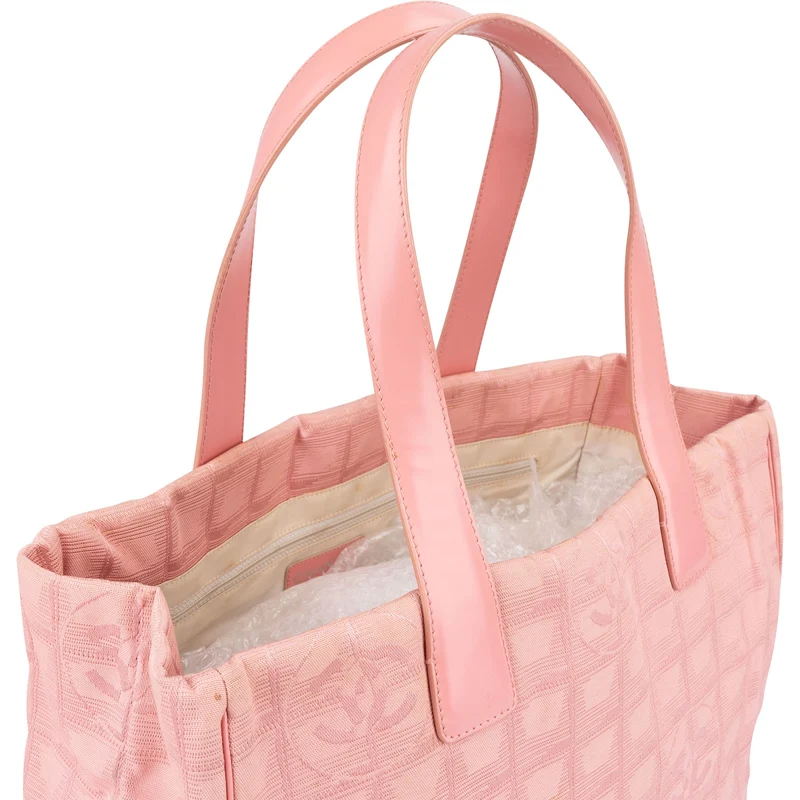 Chanel Pink Nylon Monogram New Travel Line Shoulder Bag