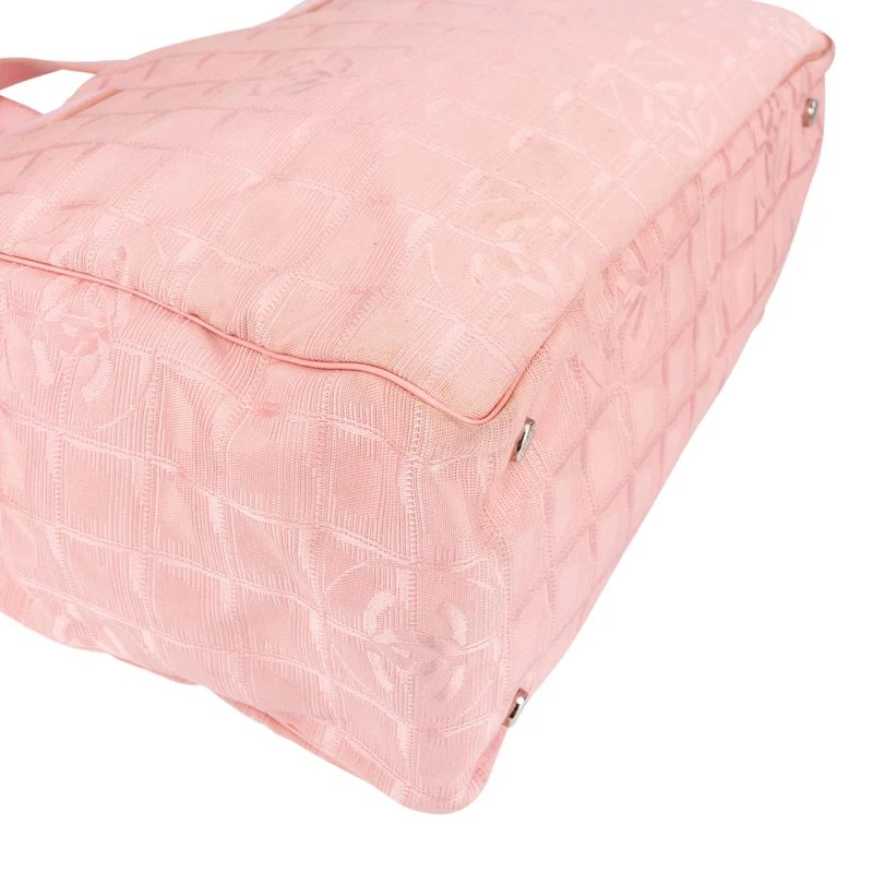 Chanel Pink Nylon Monogram New Travel Line Shoulder Bag