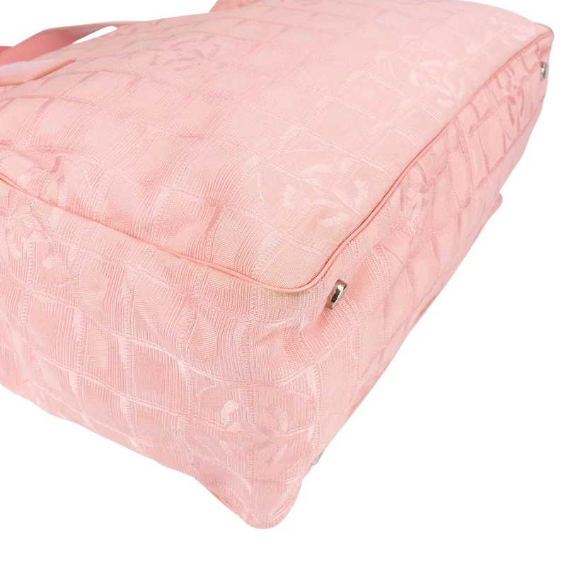 Chanel Pink Nylon Monogram New Travel Line Shoulder Bag