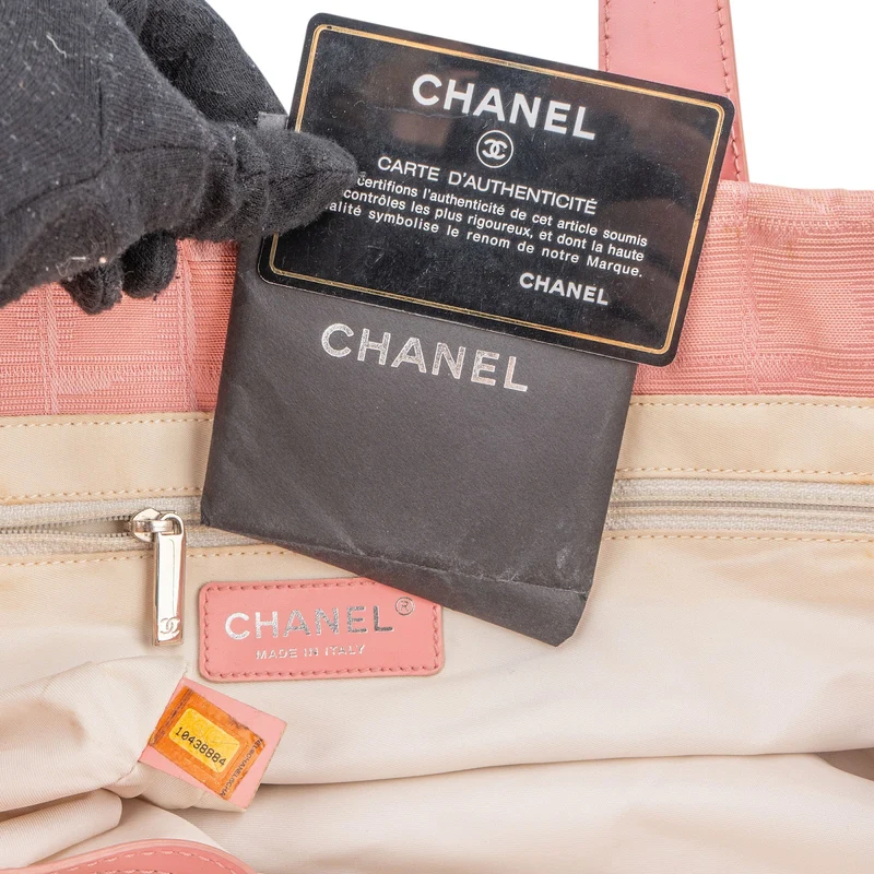 Chanel Pink Nylon Monogram New Travel Line Shoulder Bag