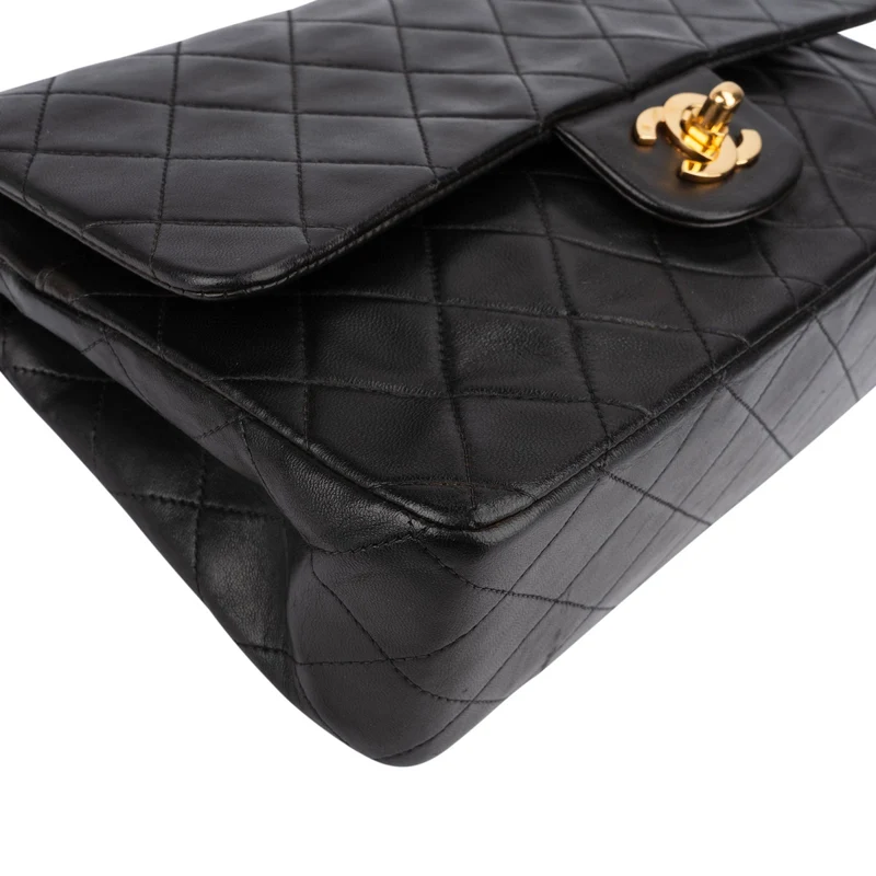 Chanel Quilted Lambskin 24K Gold Medium Double Flap Shoulder Bag