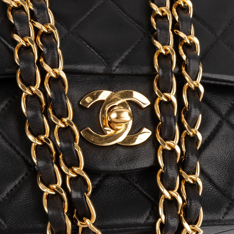 Chanel Quilted Lambskin 24K Gold Medium Double Flap Shoulder Bag