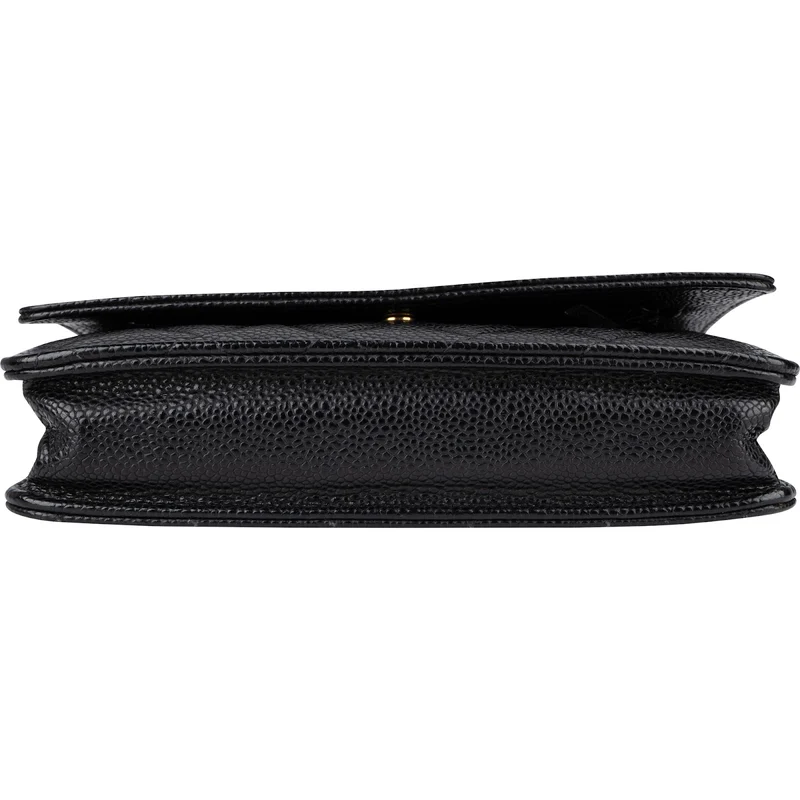 Chanel Quilted Caviar Palladium Wallet On Chain Crossbody Bag