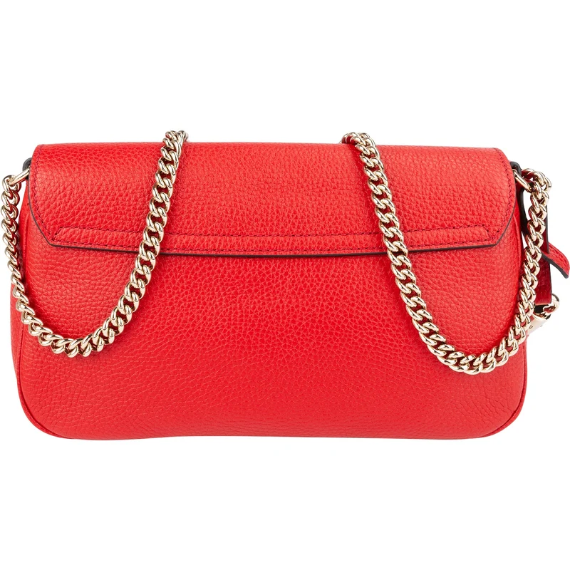 Gucci Red Pebbled Leather GG Soho Crossbody Bag
