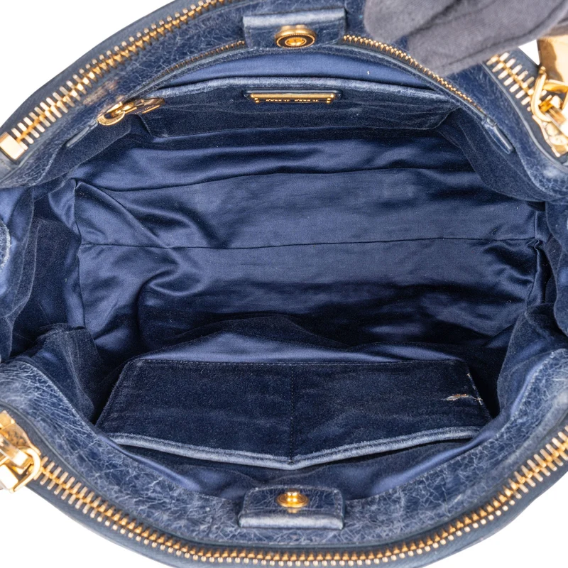 Miu Miu Vitello Shine Leather Gathered Drawstring Satchel Handbag