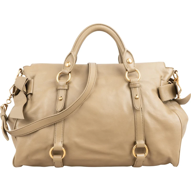 Miu Miu Vitello Lux Leather Bow Handbag
