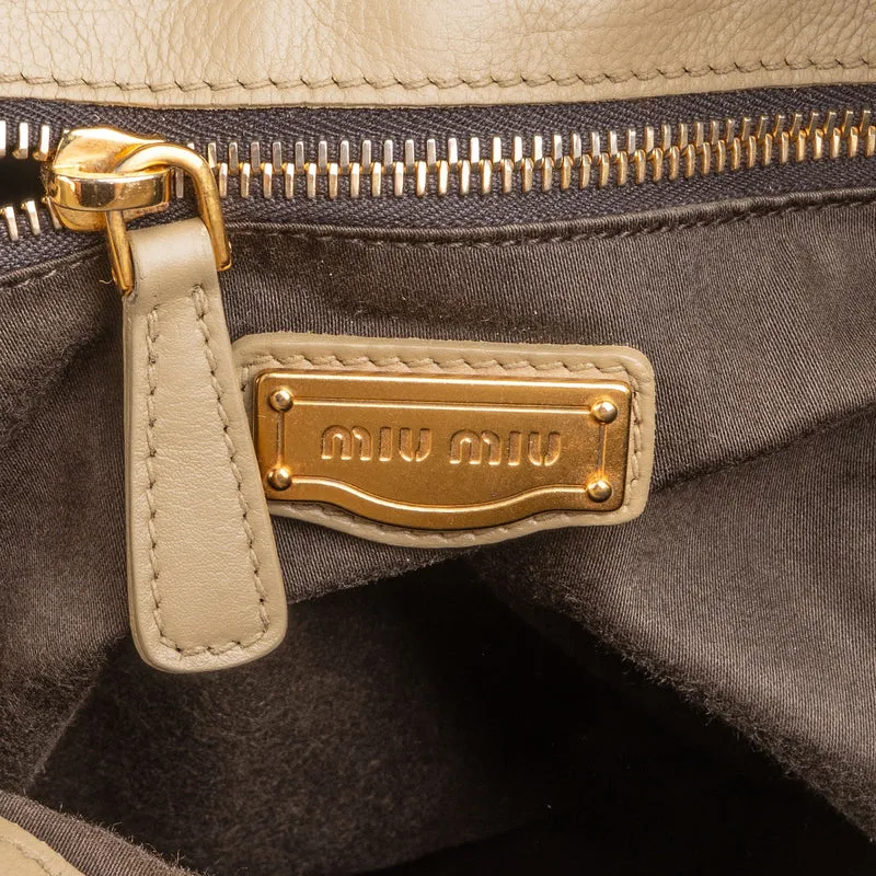 Miu Miu Vitello Lux Leather Bow Handbag