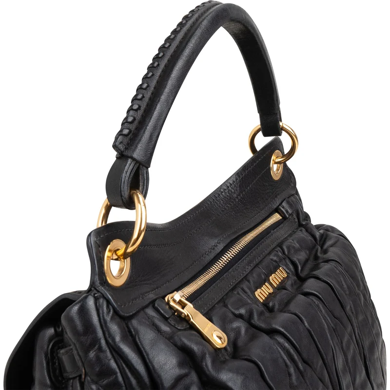 Miu Miu Matelassé Nappa Leather Coffer Hobo Handbag