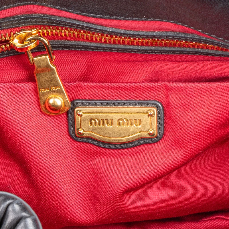 Miu Miu Matelassé Nappa Leather Coffer Hobo Handbag