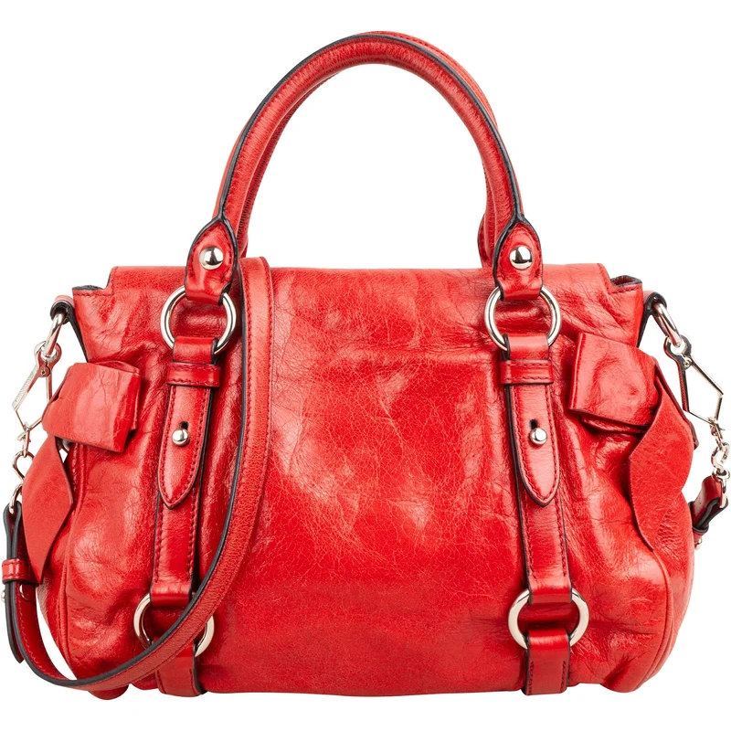 Miu Miu Vitello Lux Leather Bow Handbag