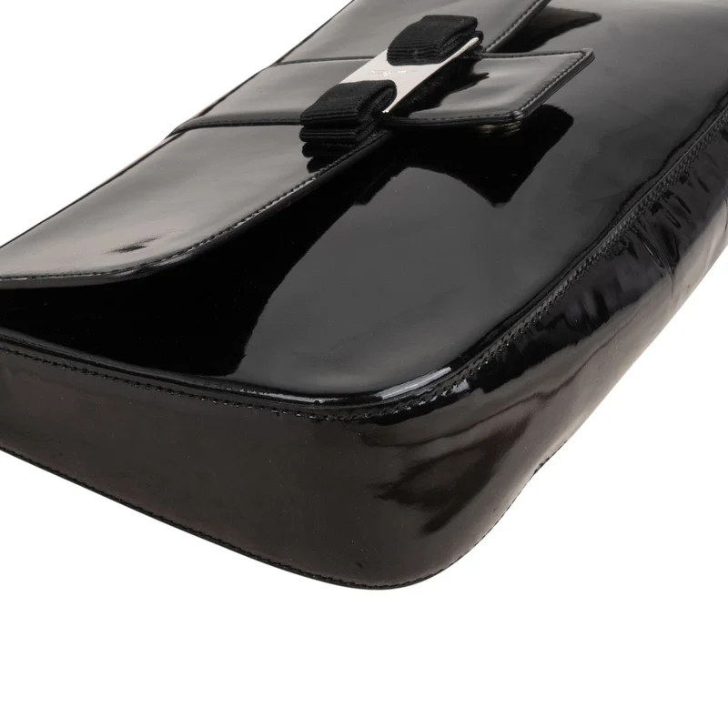 Salvatore Ferragamo Patent Leather Vara Bow Shoulder Bag