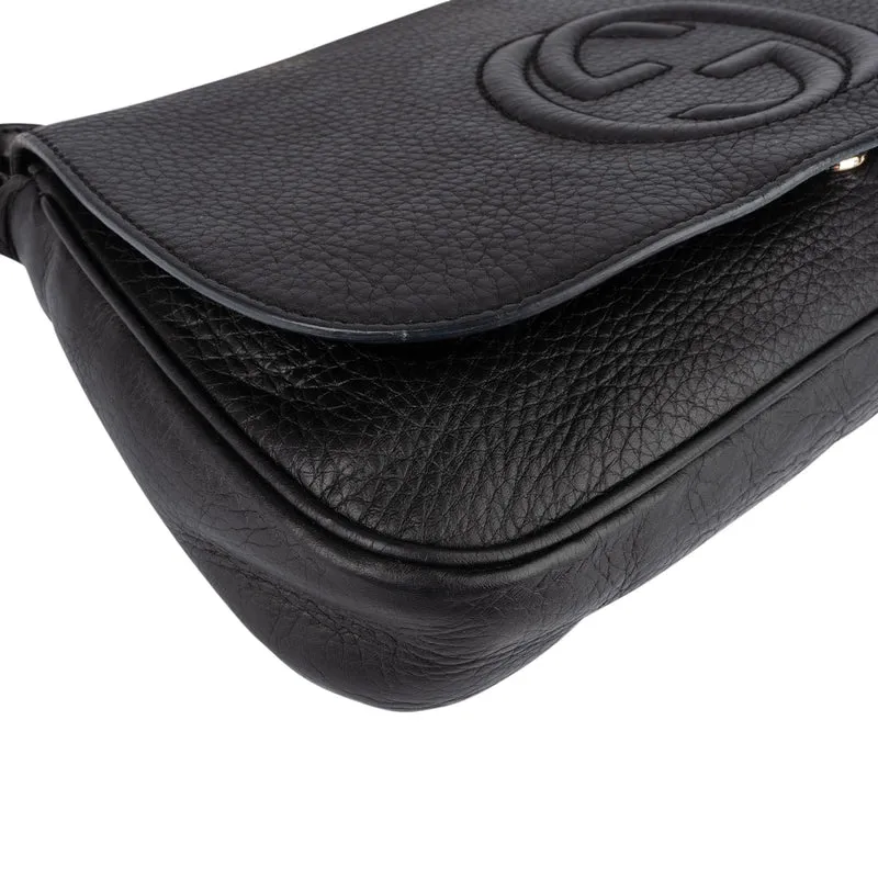 Gucci Black Leather Soho Chain Crossbody Bag