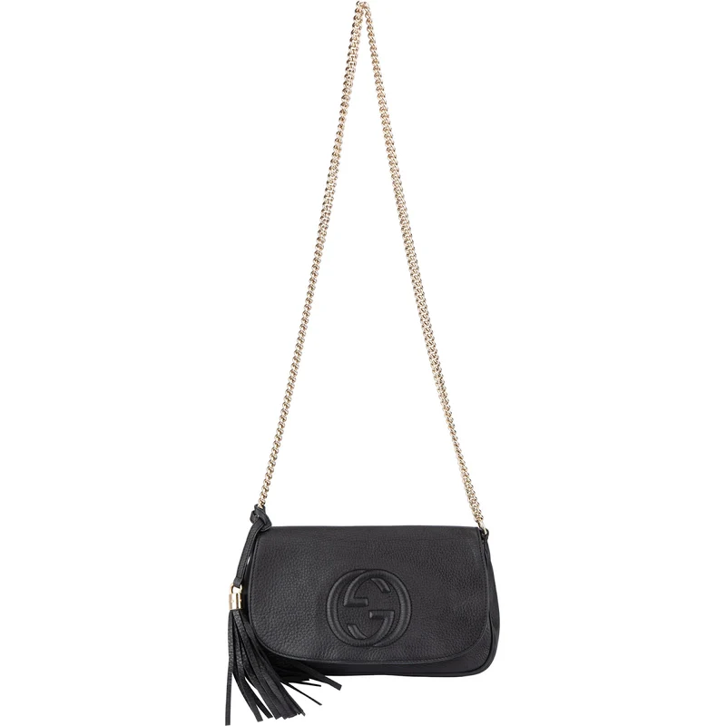 Gucci Black Leather Soho Chain Crossbody Bag