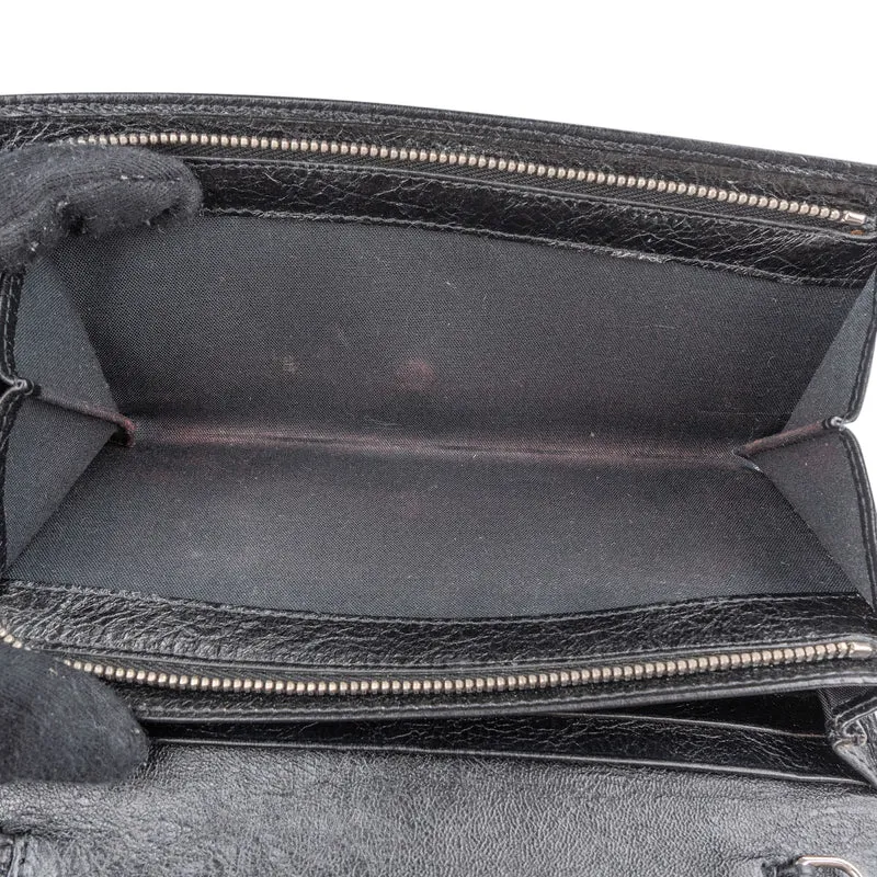 Balenciaga Black Leather Classic City Wallet On Strap Shoulder Bag