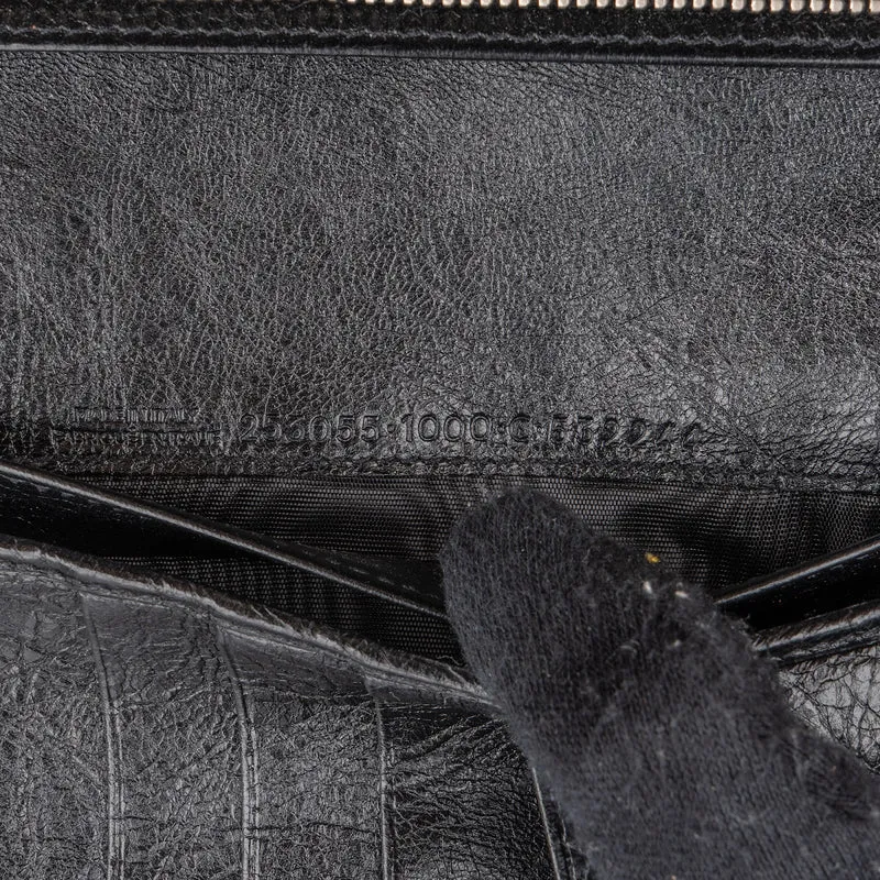 Balenciaga Black Leather Classic City Wallet On Strap Shoulder Bag