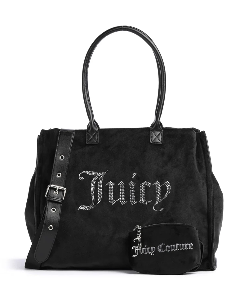 Juicy Couture Iris Velvet Rhinestones L Shopper black